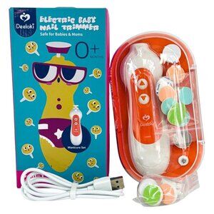 Deeloki Electric Baby Nail Trimmer 6-in-1 Kit with Pads Portable Safe BPA-Free